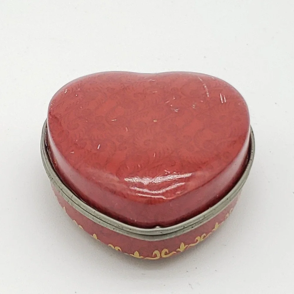 Victorian Style Heart Trinket Tins Set Cottagecore Coquette Keepsake Boxes